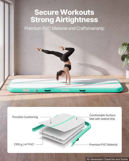 Vevor AirTrack Στρώμα Ενόργανης Γυμναστικής Πράσινο