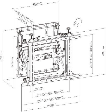 Brateck Video Wall Quick Release Full Service Wall Mount 60x40 70kg