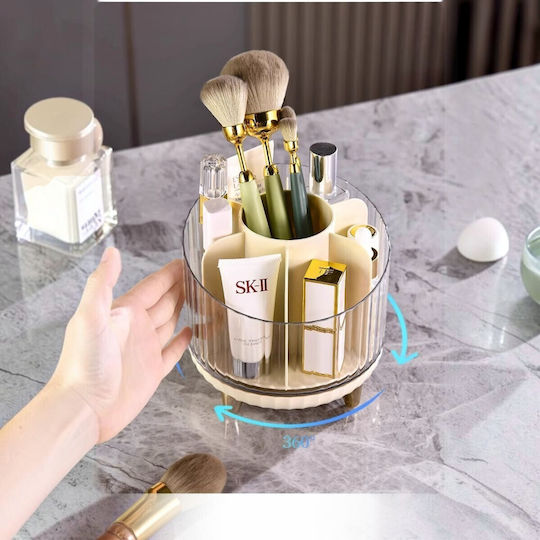 Organizator Rotativ Pentru Accesorii Cosmetice Cu 7 Compartimente 13 X 14 Cm Culoare Șampanie