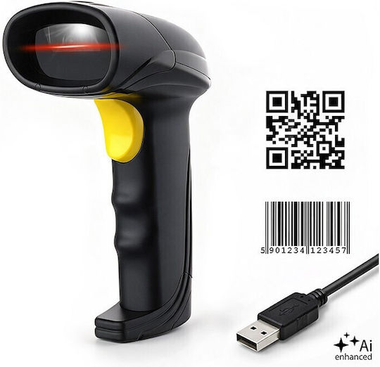 Qoltec Scanner Portabil cu Capabilitate de Citire Coduri de Bare 1D