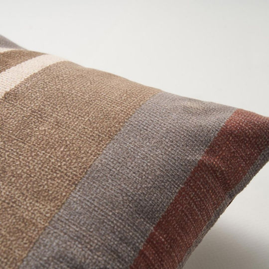 Gofis Home Διακοσμητική Μαξιλαροθήκη Neoma Stripe από Βελούδο Gold Beige 45x30εκ.