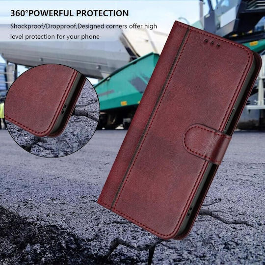 Калъф Портмоне Wine Red Tcl K70 4G K70 Power 4G