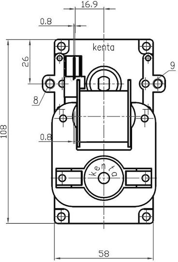 Електрически мотор-редуктор за пелетна печка с кух вал Kenta K9115054 2 об/мин Bioterm Други