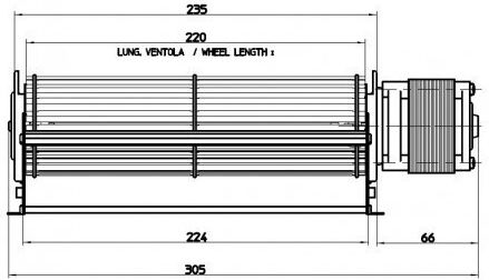 Ventilator Tangențial Fergas pentru Sobă pe Peleți Ambiente E Calore, Altele, Ø65 mm, Debit 184 m³/h