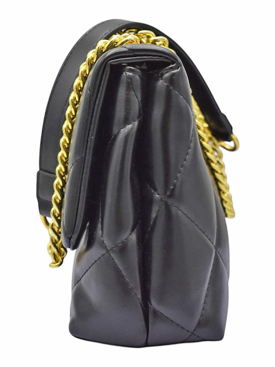 Leather Women's Flap Bag Black