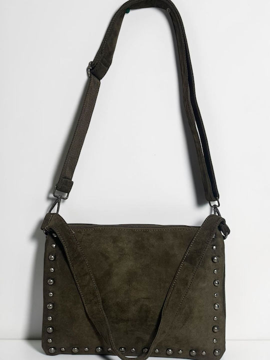 Women's Suede Shoulder Bag Dark Olive