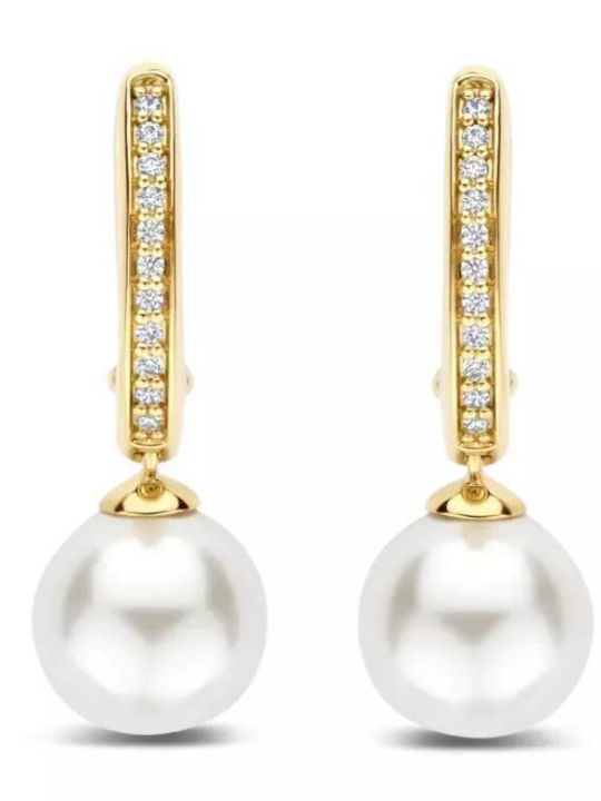 Ti Sento Women's Pearl Zircon Earrings 925 Silver 78092yp