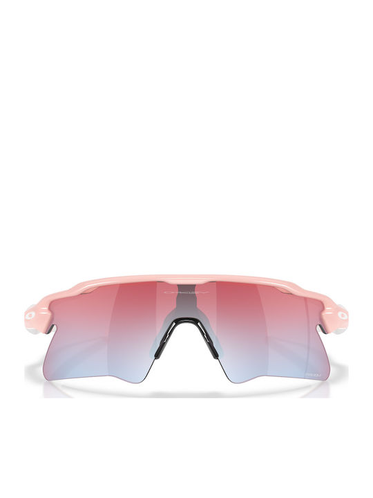 Radar Ev Unisex Γυαλιά Ηλίου με Ροζ Κοκκάλινο Σκελετό και Ντεγκραντέ Καθρέφτη Φακό