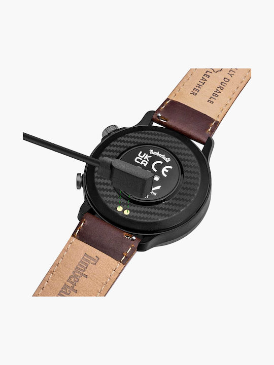 Ανδρικό Ρολόι 48mm Μπαταρίας με Καφέ Δερμάτινο Λουράκι