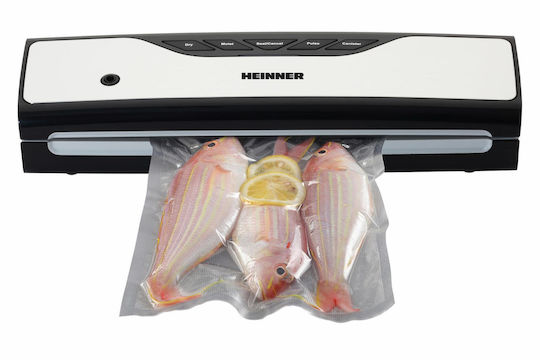 Aparat de Sigilare în Vid pentru Alimente Heinner Foodseal Hav-y136bkss 130 W Alimente Uscate și Lichide 5–6 L Min Lățime de Sigilare 30 Cm Negru Detalii din Oțel Inoxidabil