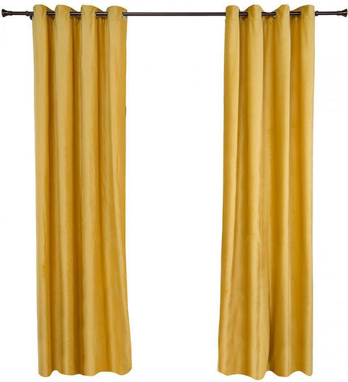 Heinner Комплект Жълти Пердета с Капси 140x270 см Heinner Комплект Жълти Пердета с Капси 140x270 см