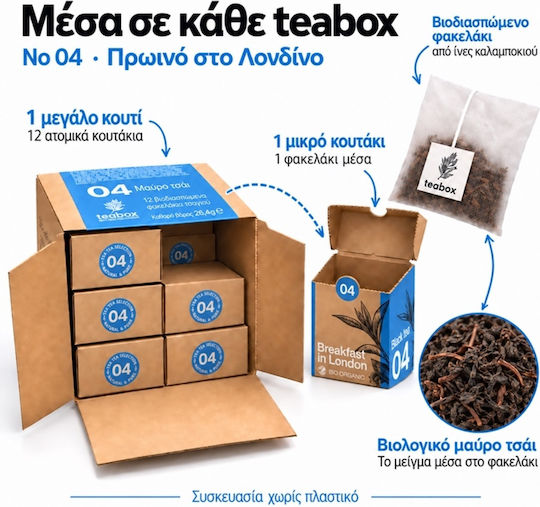 Teabox Organic Product Black Tea Breakfast in London 12 Bags