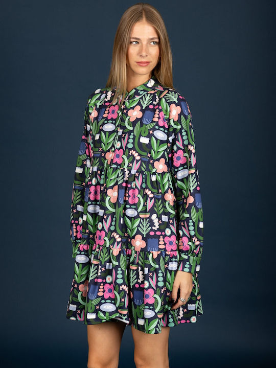 Nicole Mini Σεμιζιέ Φόρεμα Floral