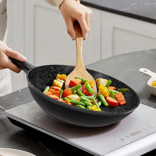Cheffinger Frying Pan Non-stick Marble Effect 24 Cm Black Cheffinger Frying Pan Non-stick Marble Effect 24 Cm Black