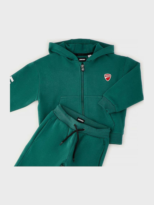 Kids Sweatpants Set With Jacket With Top Green