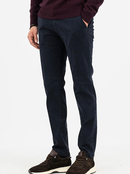 Fourten Industry Pantaloni Chino Bărbați Elastici Slim Fit Darkblue