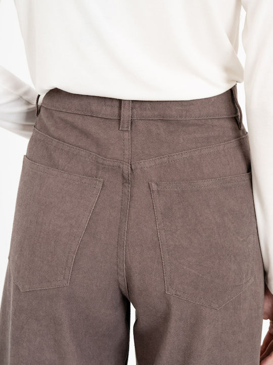 Women's Cotton Flared Trousers Bordeaux