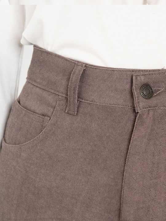 Women's Cotton Flared Trousers Bordeaux