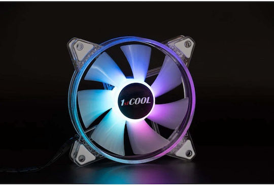 AURA EVO F12 Case Fan 25mm (33.3cfm) with ARGB Lighting Transparent