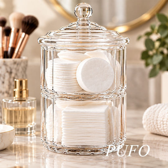 Elegant Transparent Glass Candy Dish Tiered 2 Compartments A Lid – Decorative Container Sweets Pralines
