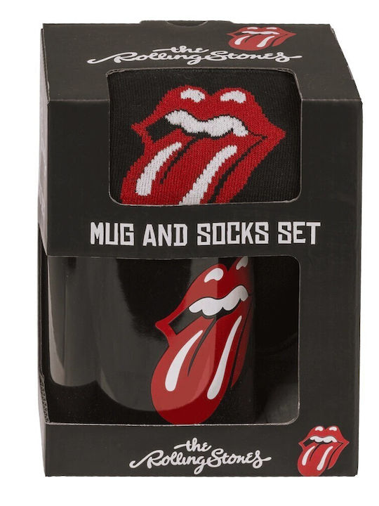 Out Blue Унисекс Подаръчен Комплект Чаша Чорап Rolling Stones 78-8443 Черен