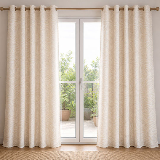 Viopros Vorhang mit Bleistiftfalten Jacquard 270x280cm