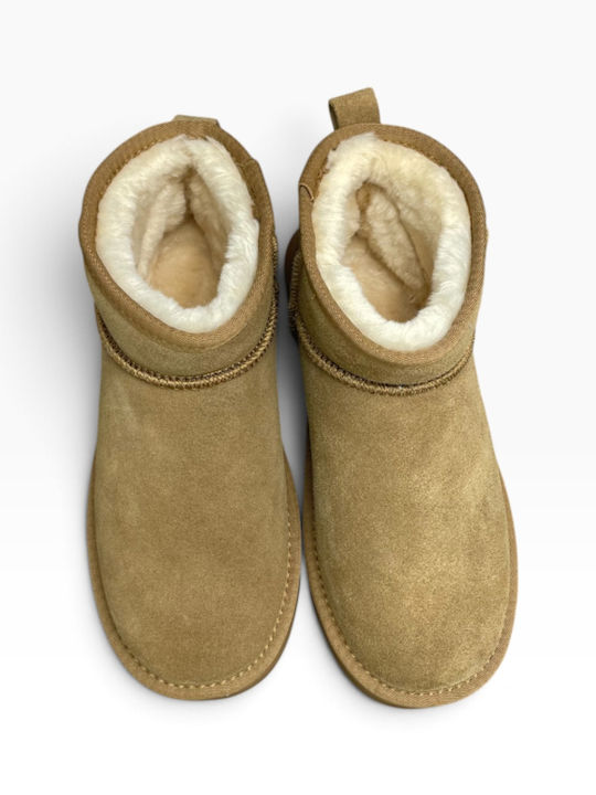 Leather Women's Ankle Boots with Fur Cuero