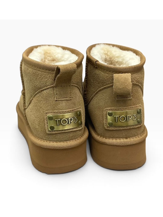 Leather Women's Ankle Boots with Fur Cuero
