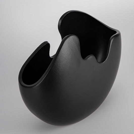 Eurolamp Ceramic Black Plant Pots 22.8x11.8x17.2cm 2pcs