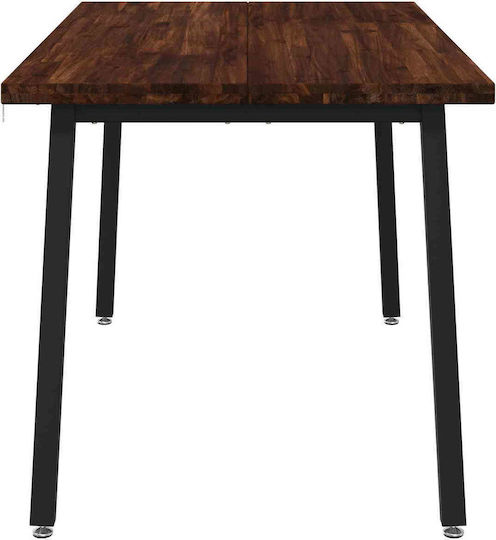 Birou din Lemn Masiv Maro Închis și Negru 140x80x75 cm