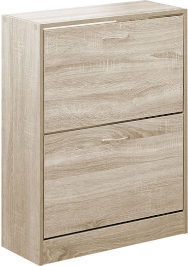 Schuhschrank aus Holz Braun mit Klappbaren Regalen B60xT25xH80cm