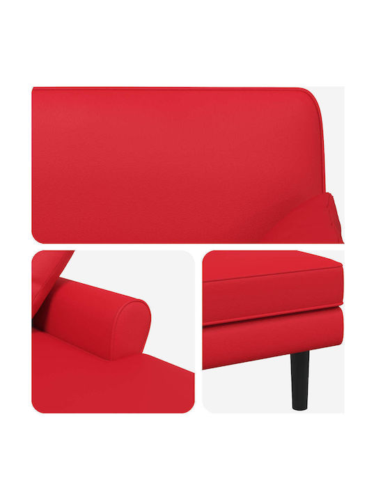 Modern Recliner from Faux Leather Red W106xD174xH86cm