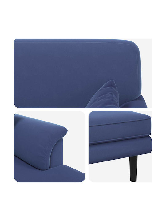 Șezlong Modern Din Catifea Albastru 101x174x90 cm
