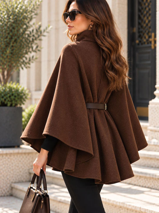 Damen Cape Braun Oversized