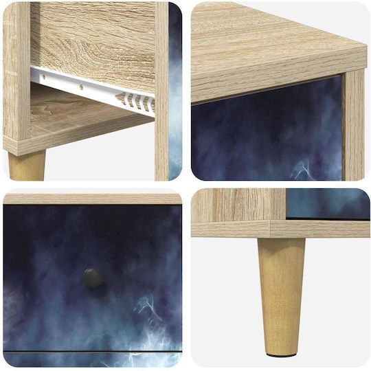 Bedroom Chest of Drawers Wooden Raalte Blue 66x36.5x75 cm