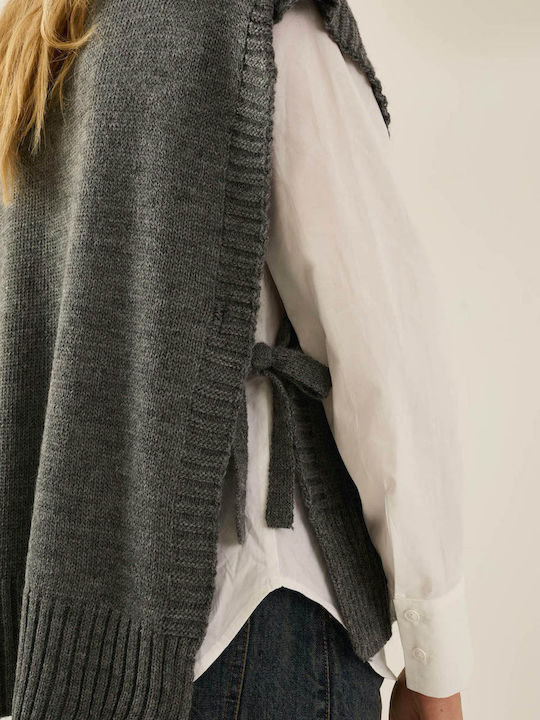 Ärmellose Damenbluse Anthracite
