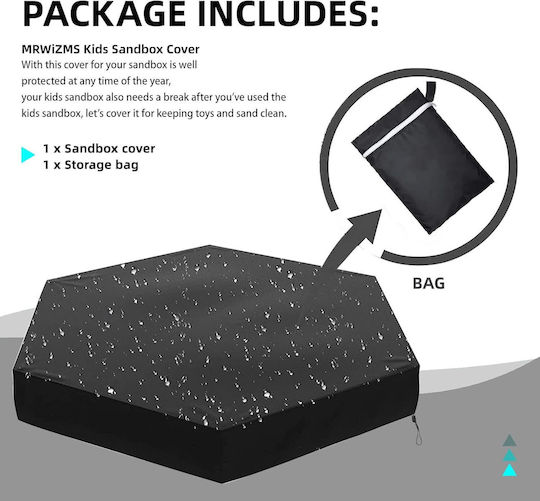 Waterproof Protective Dining Table Cover Sandbox Cover 230x200cm In Black Color
