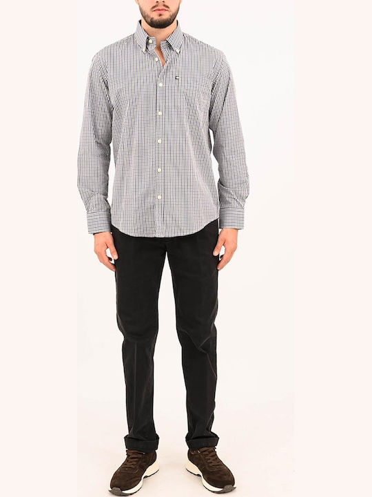 Long Sleeve Shirt in Regular Fit Checked Blue/Olive