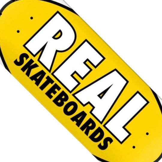 Real Oval 1" Yellow Shortboard Skateboard Board