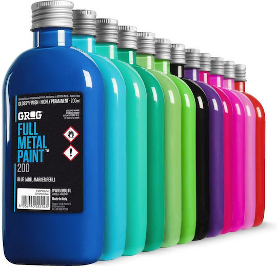 Grog Full Metal Paint Ανταλλακτικό Μελάνι για Μαρκαδόρο Sunray yellow 200ml