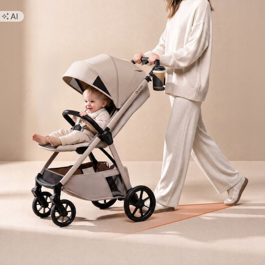 Lionelo Bett Cărucior pentru Bebeluși Potrivit de la 6+ Luni Beige Taupe 9.95kg