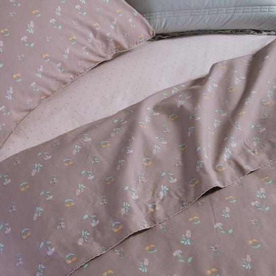 Nef-Nef Homeware Violan Super-Double Bed Sheet Set 240x270cm Brown (4 Pieces)