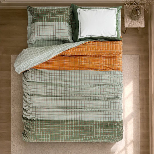 Nima Vertigo Double Bed Sheet Set 240x260 cm Green (4 pcs)