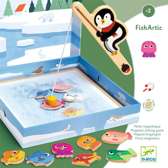 Djeco Wooden Penguin Fishing Game for Ages 2+
