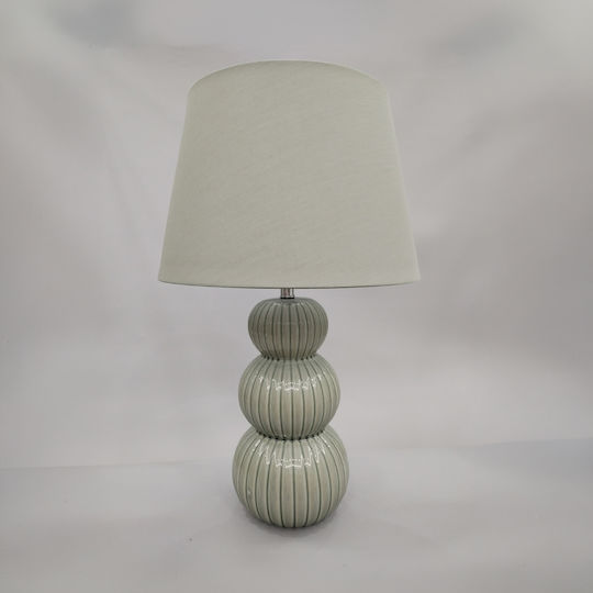 Liberta Ceramic LED Table Lamp with White Shade and Green Base Liberta Ceramic LED Table Lamp with White Shade and Green Base