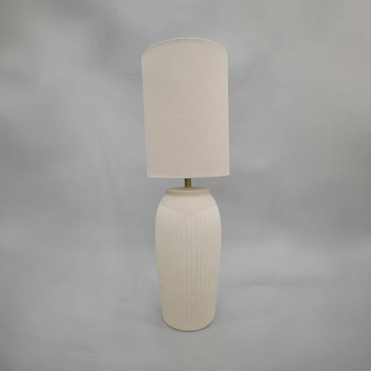 Liberta Ceramic Table Lamp with White Shade and Base