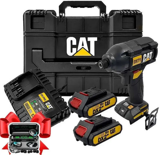 CAT Șurubelniță cu Impact cu Acumulator Brushless 18 V 2 x 2 Ah