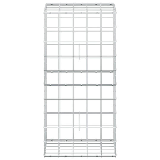 vidaXL Steel Gabion Basket for Garden Fence 50x50x100 cm Silver