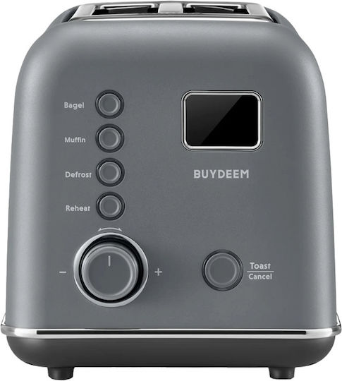 Buydeem Prăjitor de Pâine cu 2 Fante 700W Gri