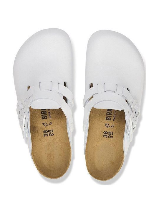 Birkenstock Kay Pro Saboti Anatomici din Piele Albi